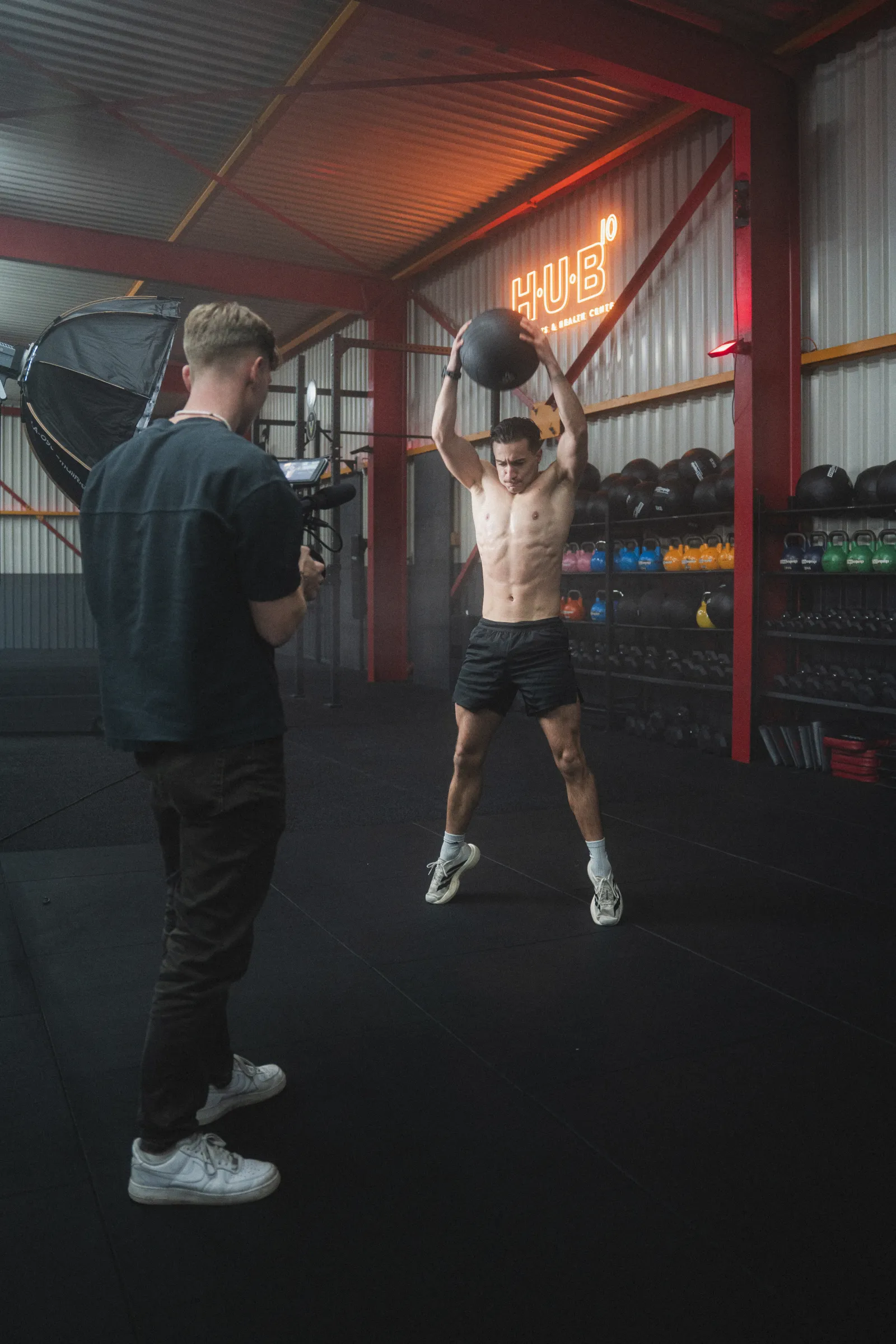 Filmmaker Lua Hell behind the camera on set in Switzerland, directing a commercial shoot